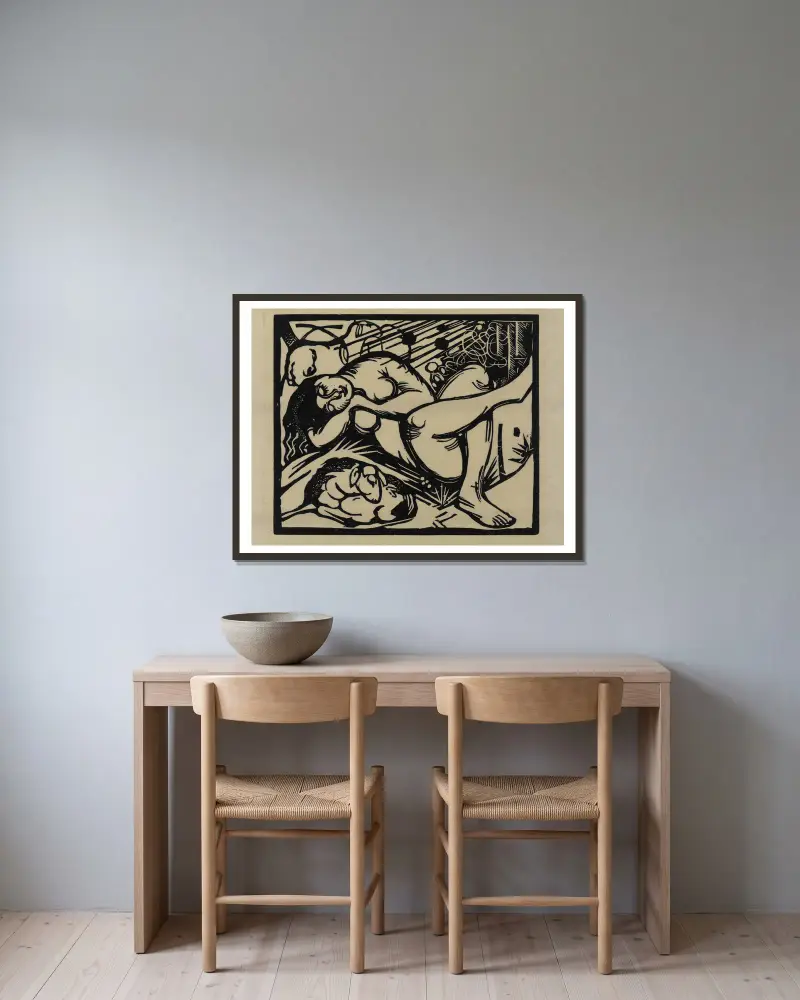 Spící pastýřka, 1912 – č. 1 – č. 1, Franz Marc v rámu na stěně
