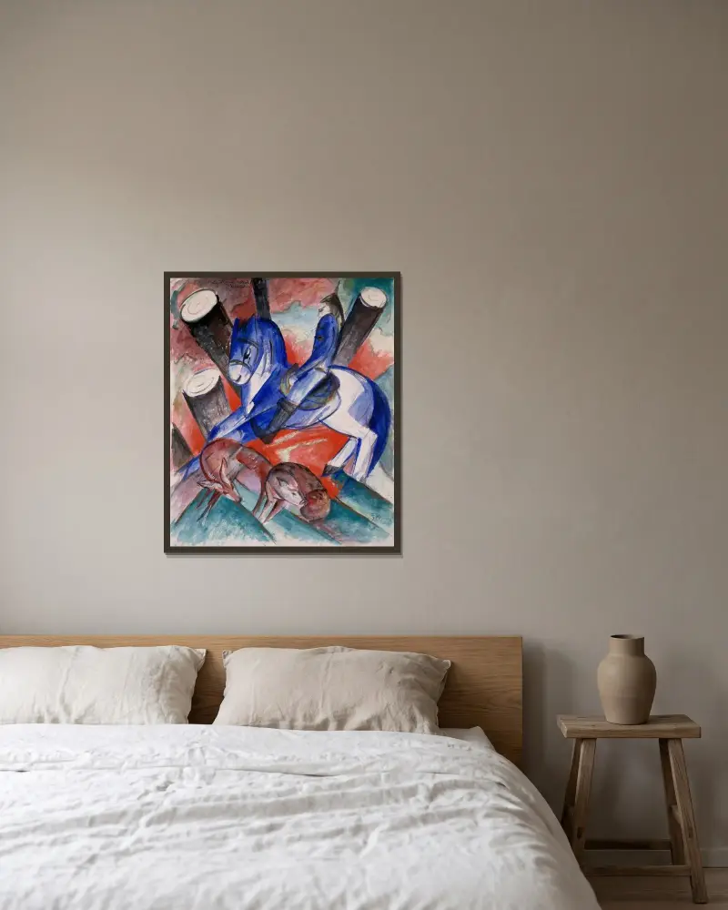 St. Julian the Hospitaler av Franz Marc inramad på en vägg