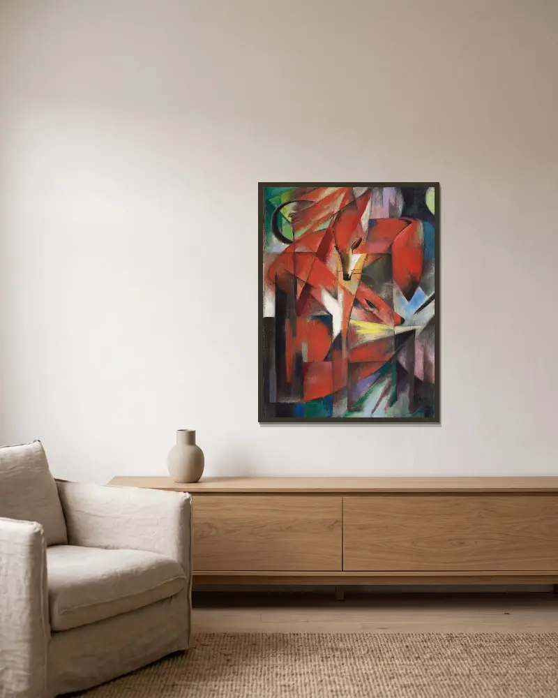 Lišky, Franz Marc v rámu na stěně