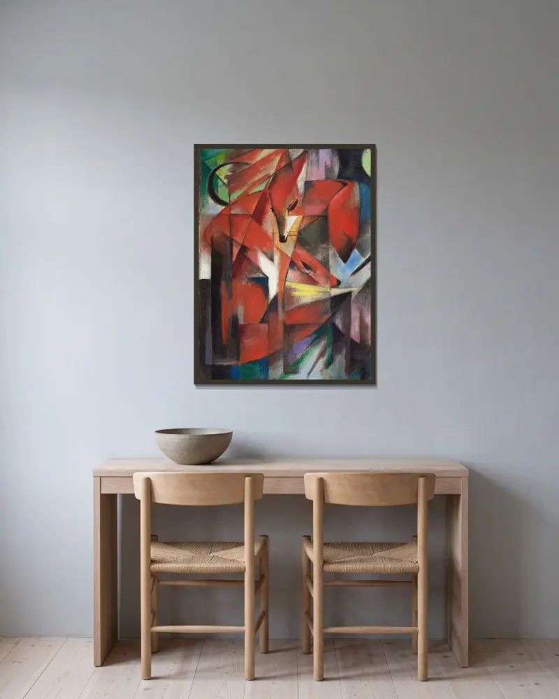 Lišky, Franz Marc v rámu na stěně