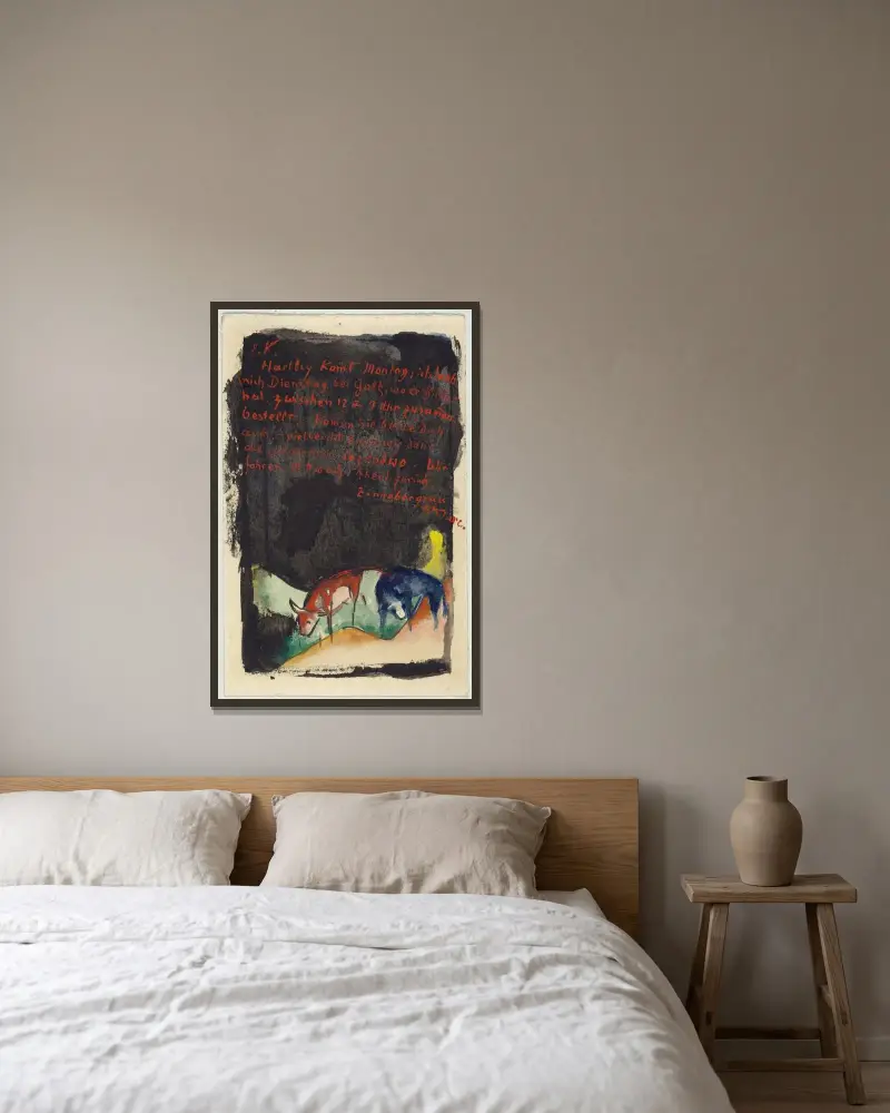 Vermilion von Franz Marc gerahmt an einer Wand