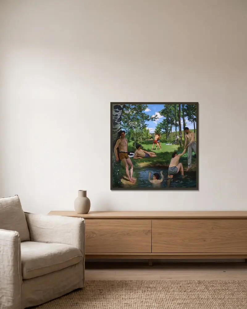 Summer Scene av Frédéric Bazille inramad på en vägg