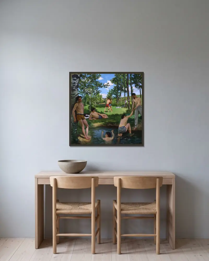 Summer Scene av Frédéric Bazille inramad på en vägg