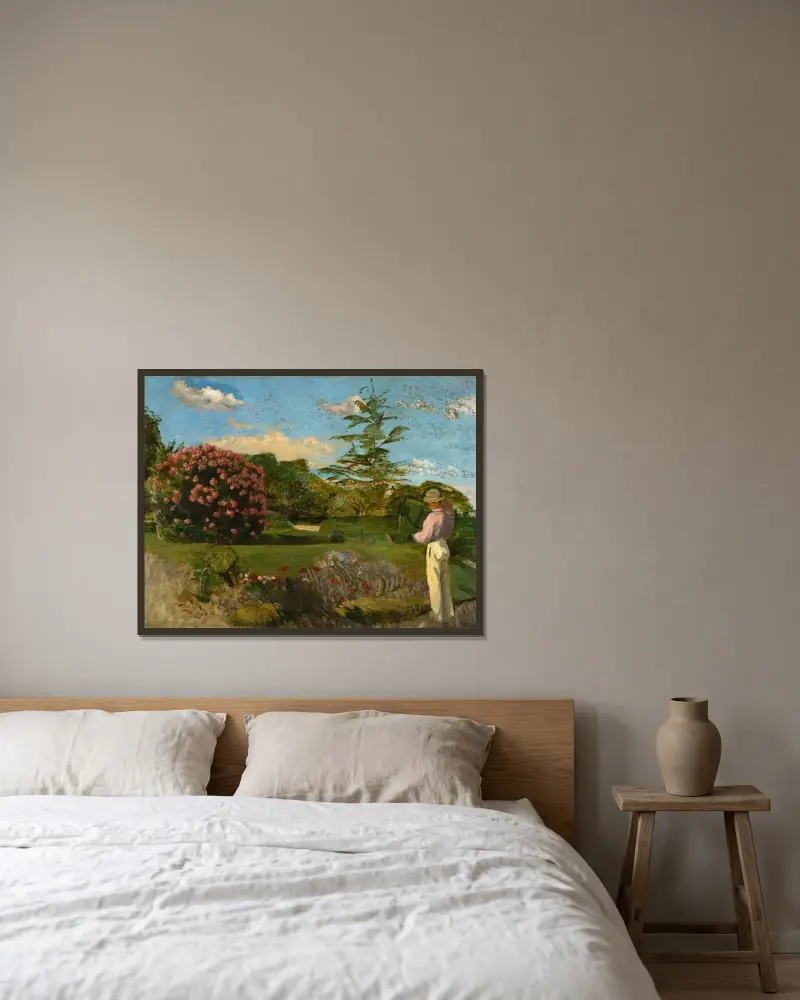 The Little Gardener av Frédéric Bazille inramad på en vägg