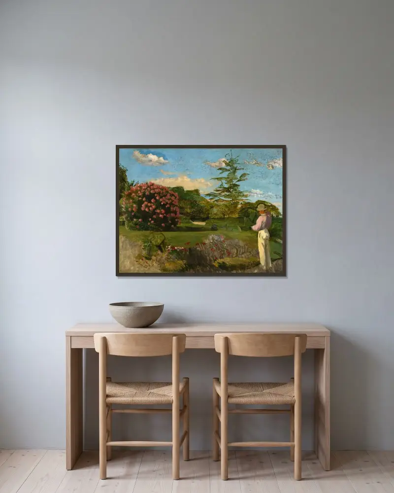 The Little Gardener av Frédéric Bazille inramad på en vägg