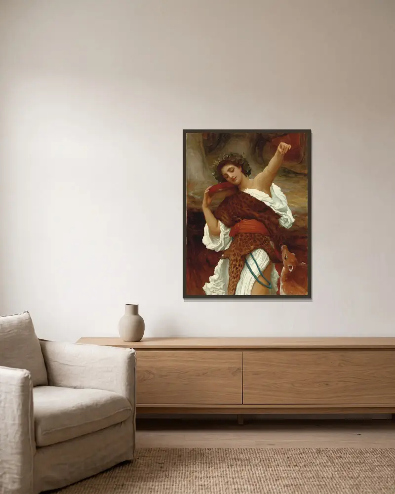 Bakchantka, Frederic Leighton v rámu na stěně