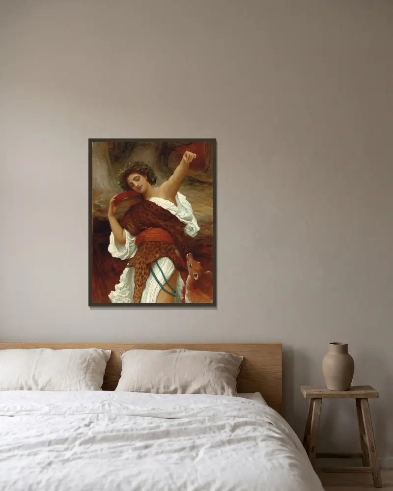 Bakchantka, Frederic Leighton v rámu na stěně