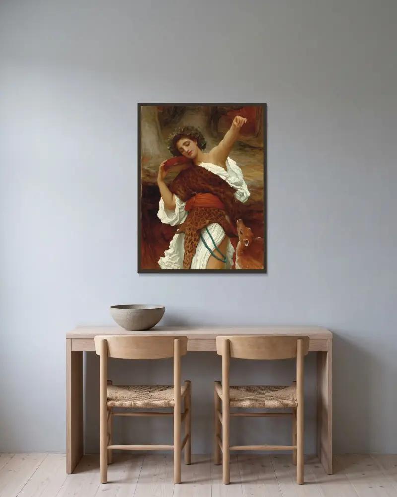 Bakchantka, Frederic Leighton v rámu na stěně
