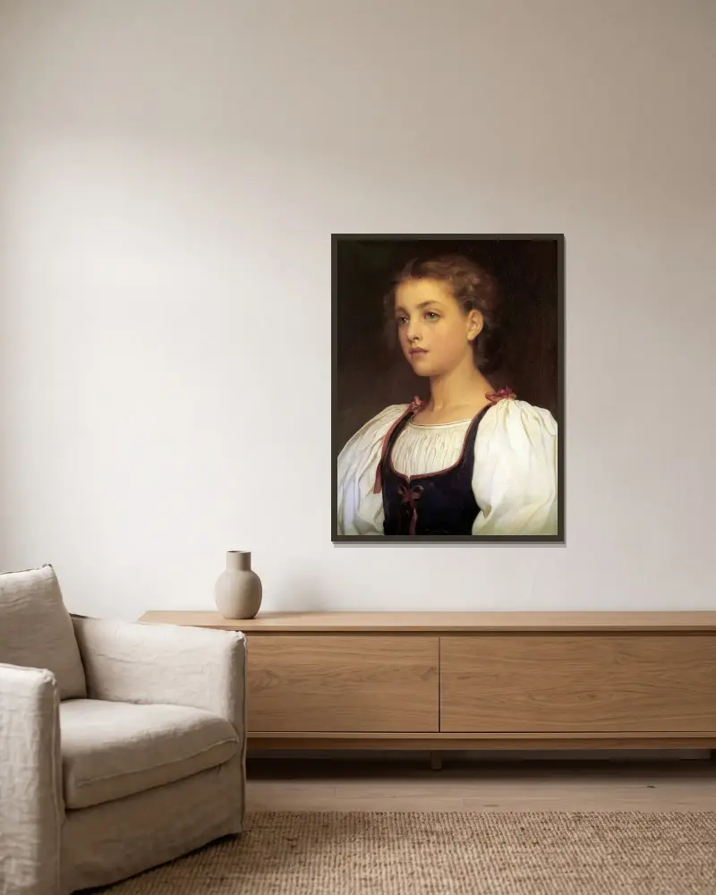 Biondina, Frederic Leighton v rámu na stěně