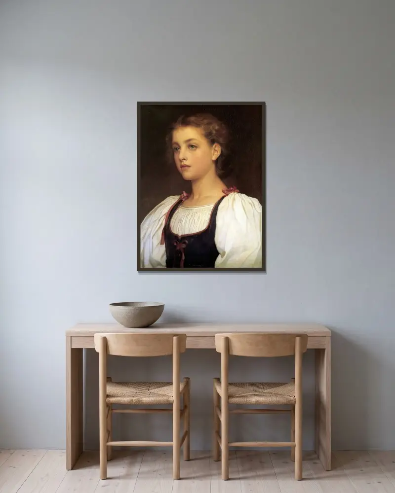 Biondina, Frederic Leighton v rámu na stěně