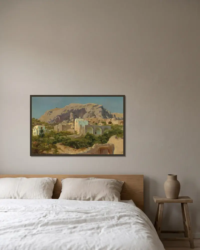 Capri von Frederic Leighton gerahmt an einer Wand