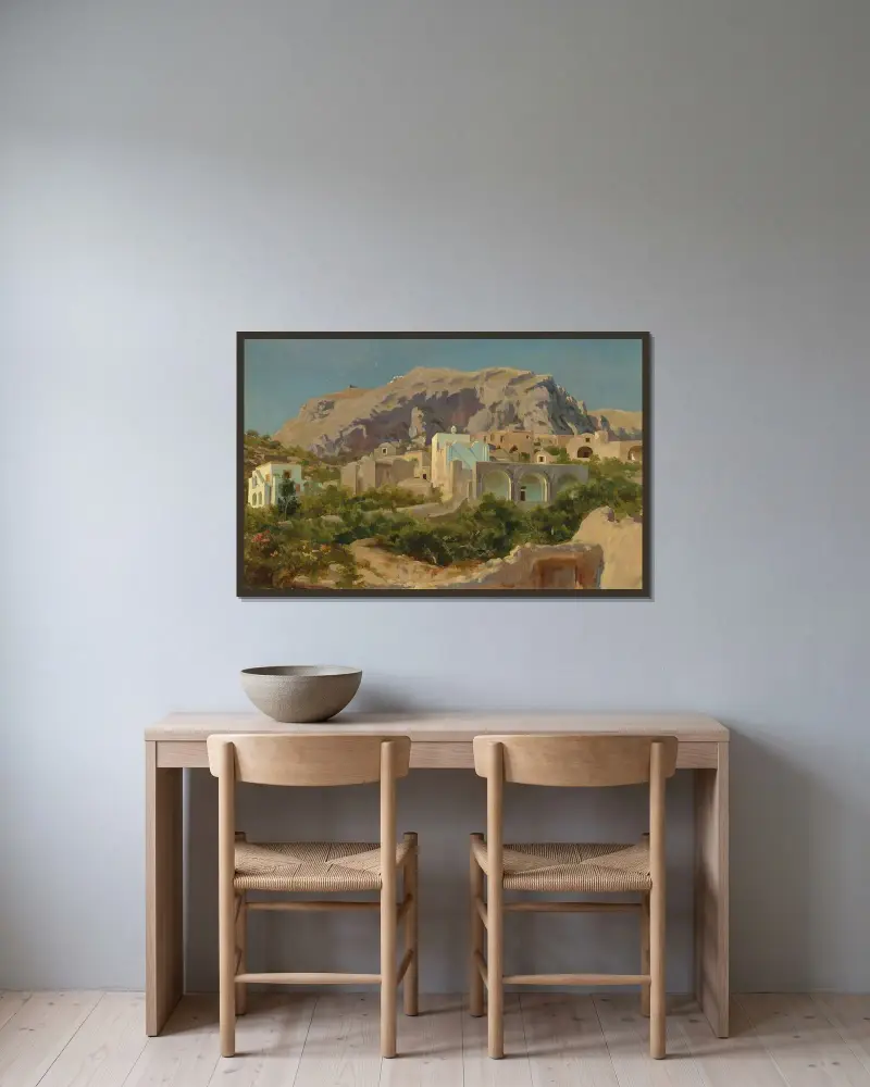 Capri von Frederic Leighton gerahmt an einer Wand