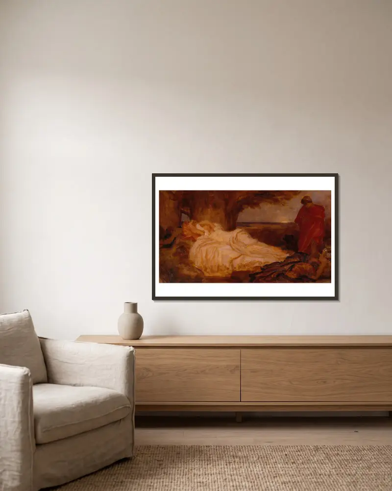 Studium kolorystyczne do „Cymona i Ifigenii”, Frederic Leighton w ramie na ścianie