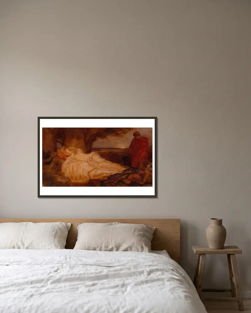 Studium kolorystyczne do „Cymona i Ifigenii”, Frederic Leighton w ramie na ścianie