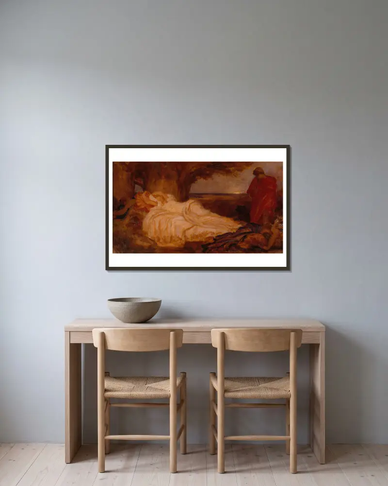 Studium kolorystyczne do „Cymona i Ifigenii”, Frederic Leighton w ramie na ścianie