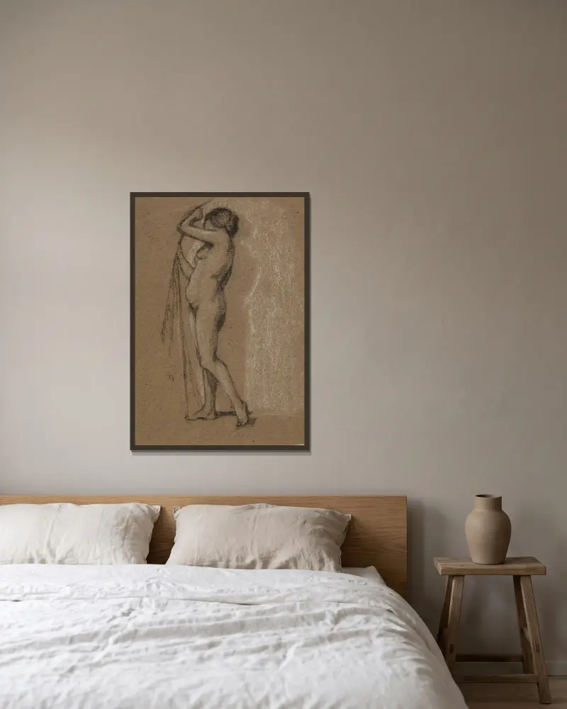 Weiblicher Akt von Frederic Leighton gerahmt an einer Wand