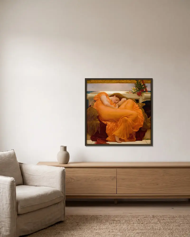 Flaming June, Frederic Leighton v rámu na stěně
