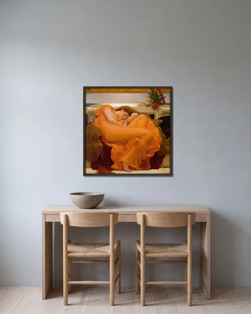 Flaming June, Frederic Leighton v rámu na stěně