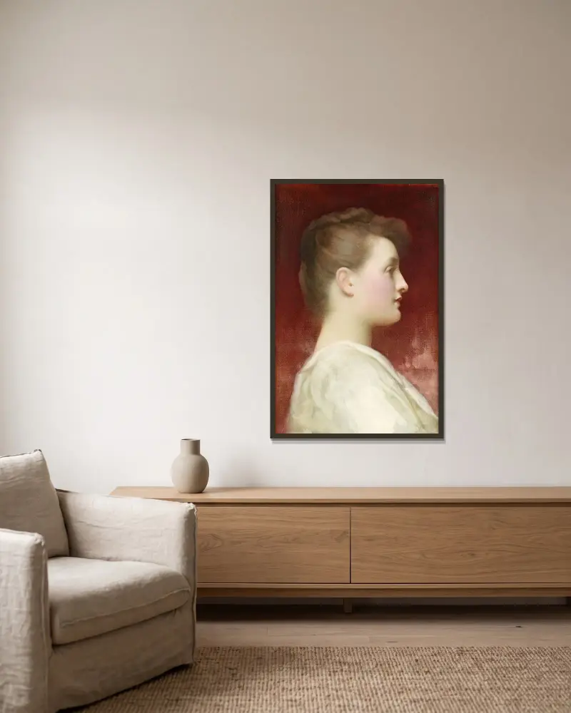 Dziewczyna z profilu, Frederic Leighton w ramie na ścianie