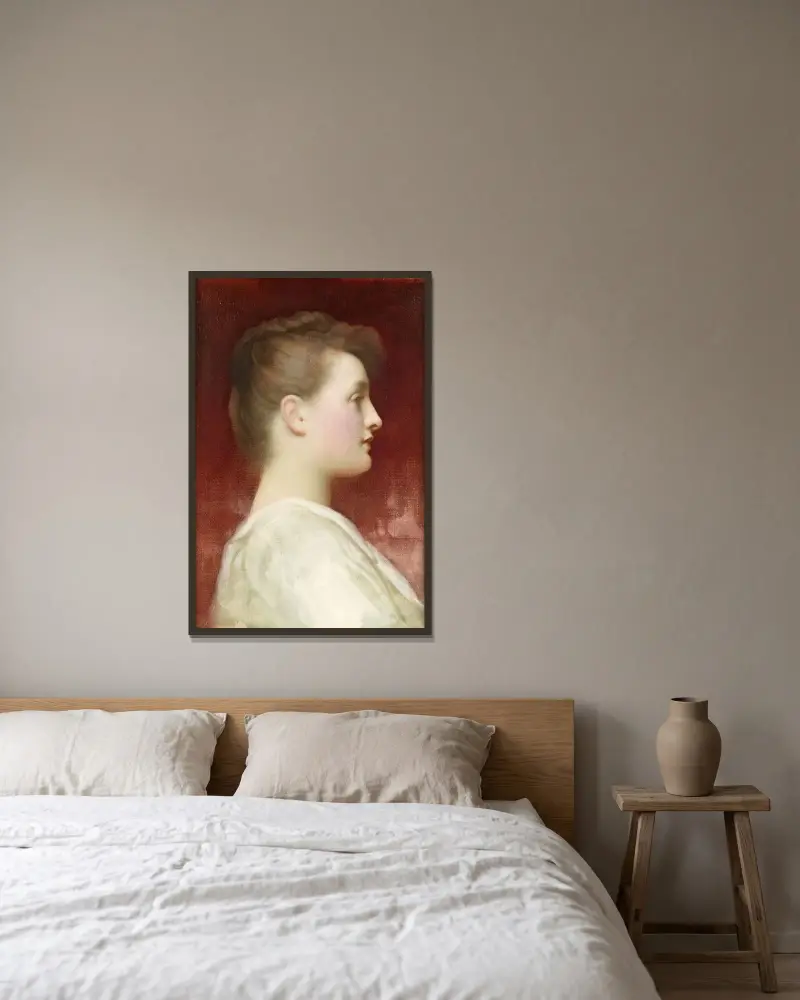 Dziewczyna z profilu, Frederic Leighton w ramie na ścianie