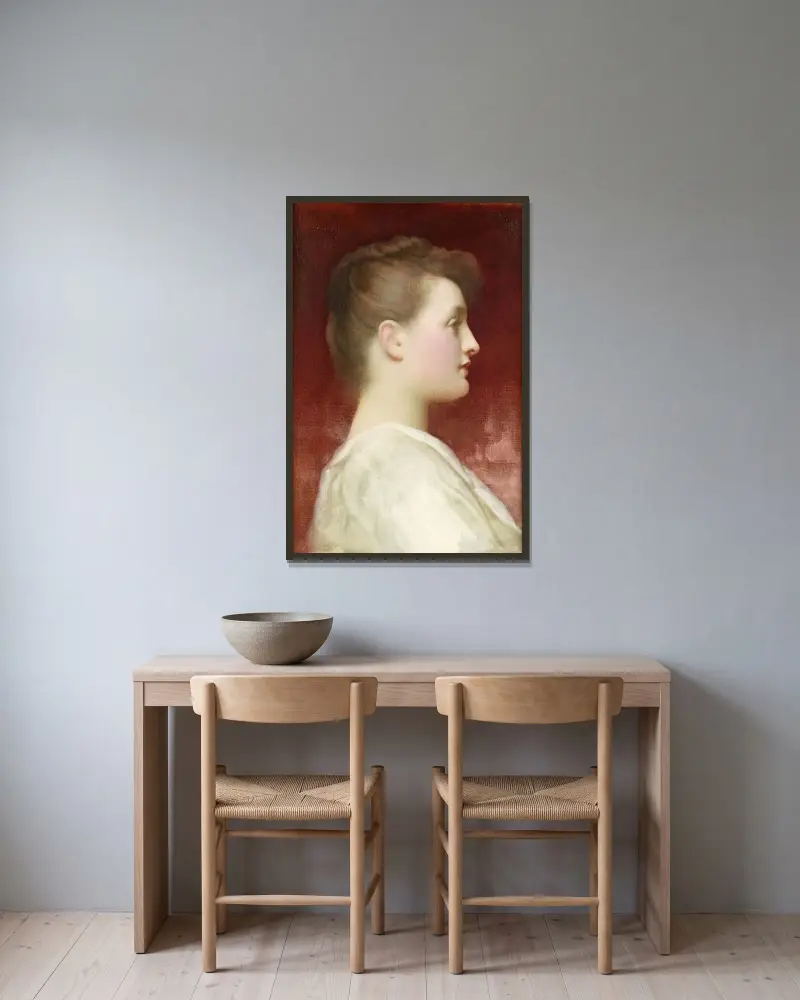 Dziewczyna z profilu, Frederic Leighton w ramie na ścianie