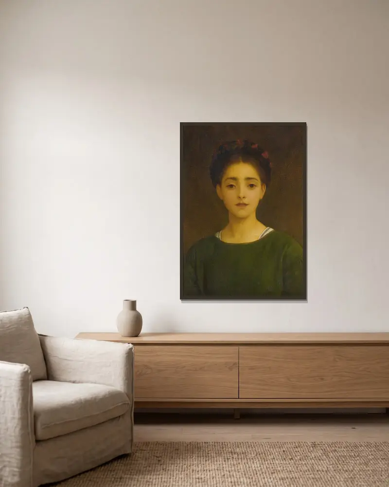 Leandra, Frederic Leighton v rámu na stěně