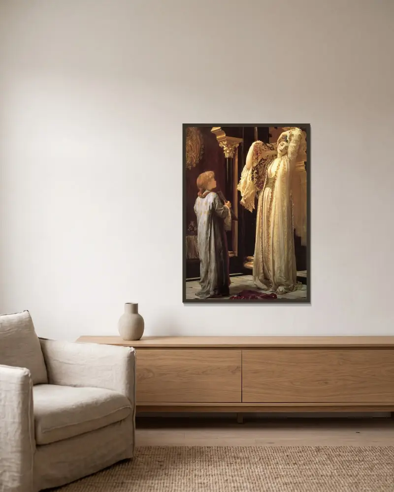 Licht des Harems von Frederic Leighton gerahmt an einer Wand