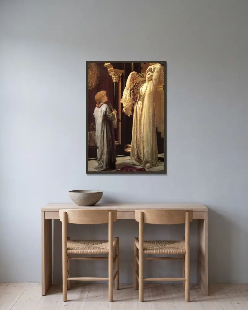 Licht des Harems von Frederic Leighton gerahmt an einer Wand