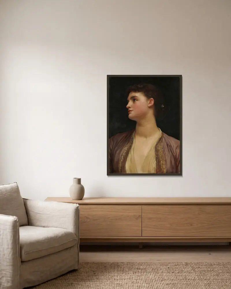 Lucie, Frederic Leighton v rámu na stěně