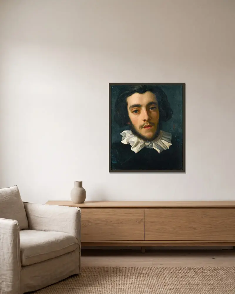 Portrait of Charles Edward Perugini av Frederic Leighton inramad på en vägg