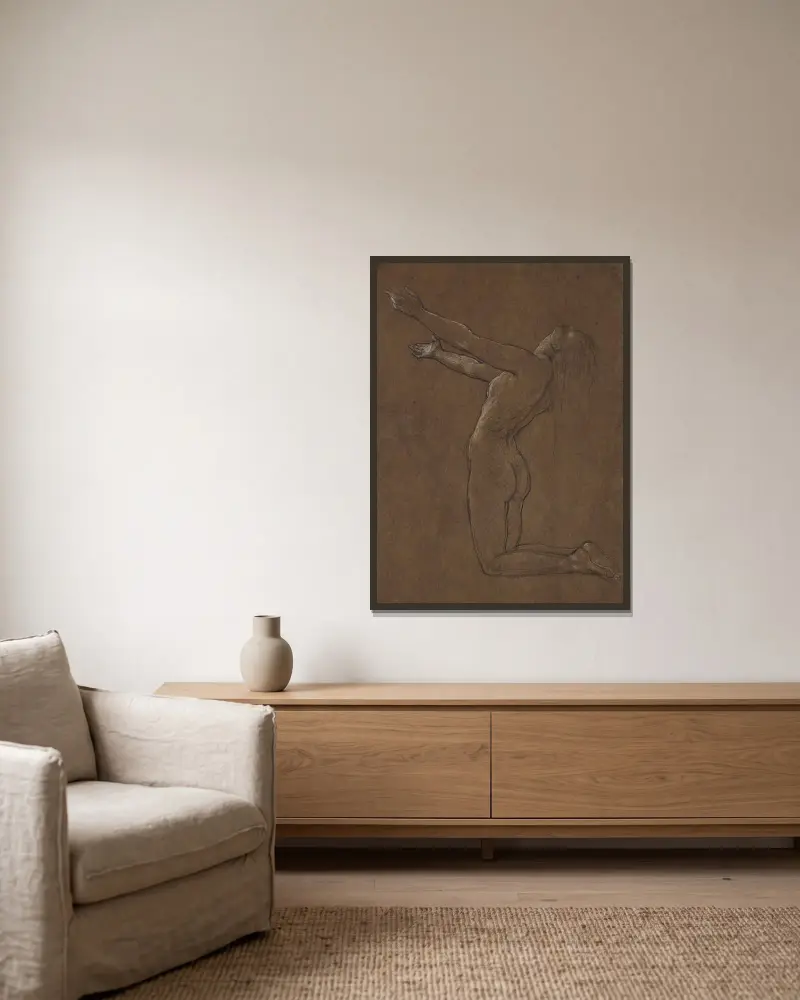 Studie für Clytie von Frederic Leighton gerahmt an einer Wand