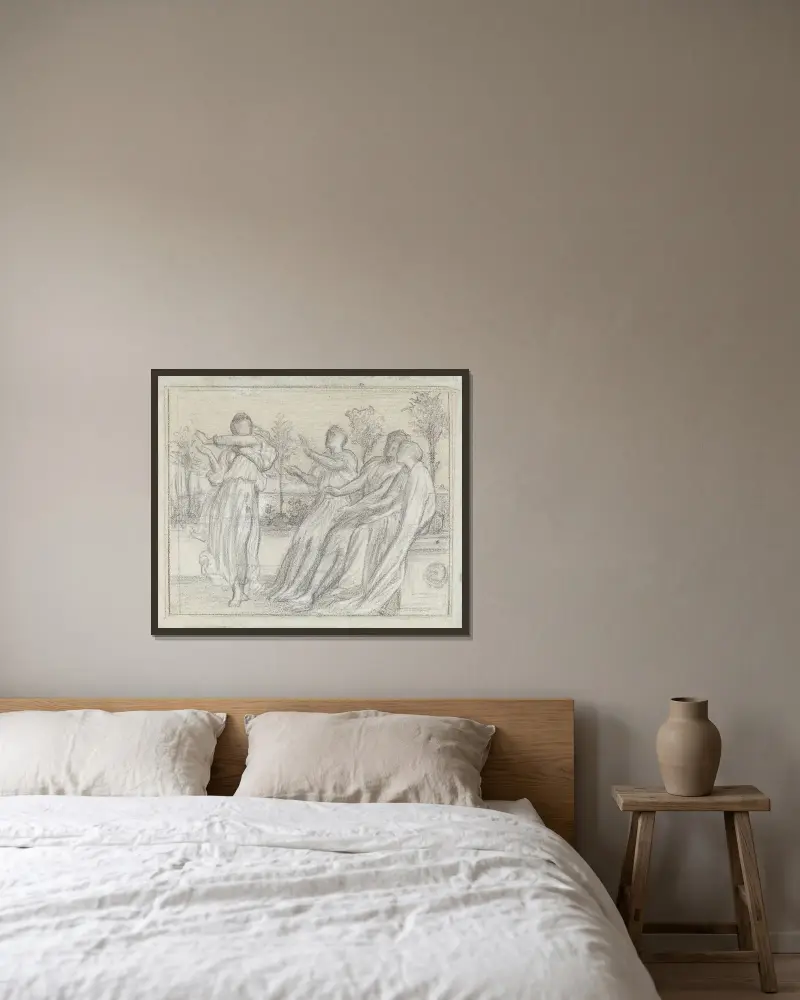 Studie k řecké tančící dívce, Frederic Leighton v rámu na stěně