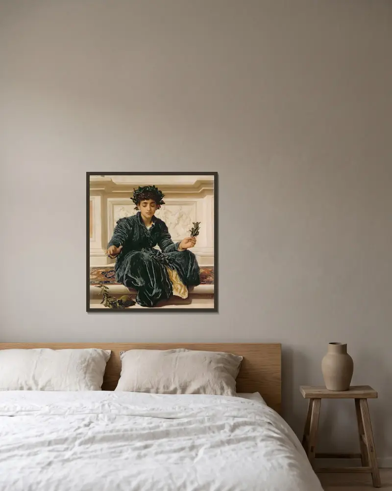 Pletení věnce, Frederic Leighton v rámu na stěně