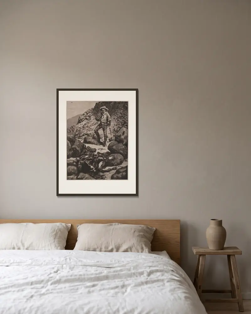 Opuštěná, Frederic Remington v rámu na stěně