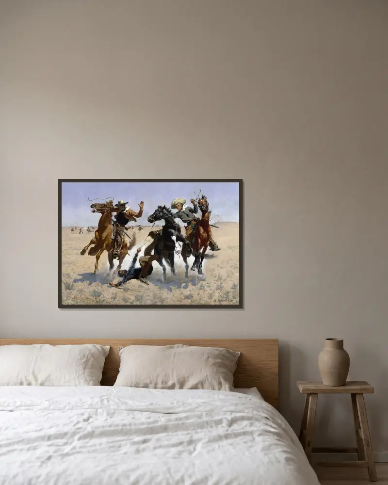 Pomoc kamarádovi, Frederic Remington v rámu na stěně