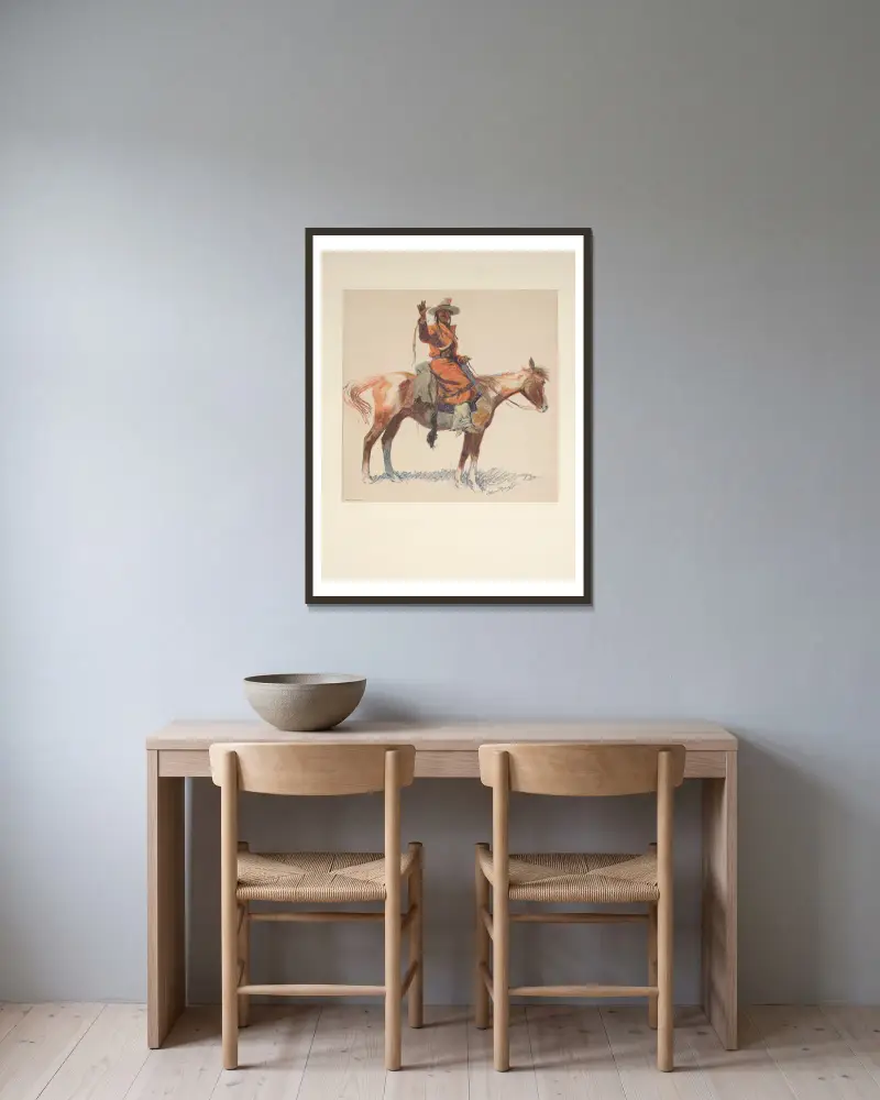 Apačský zvěd, Frederic Remington v rámu na stěně