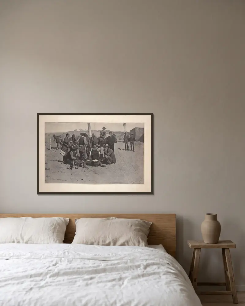 Mexican monte av Frederic Remington inramad på en vägg