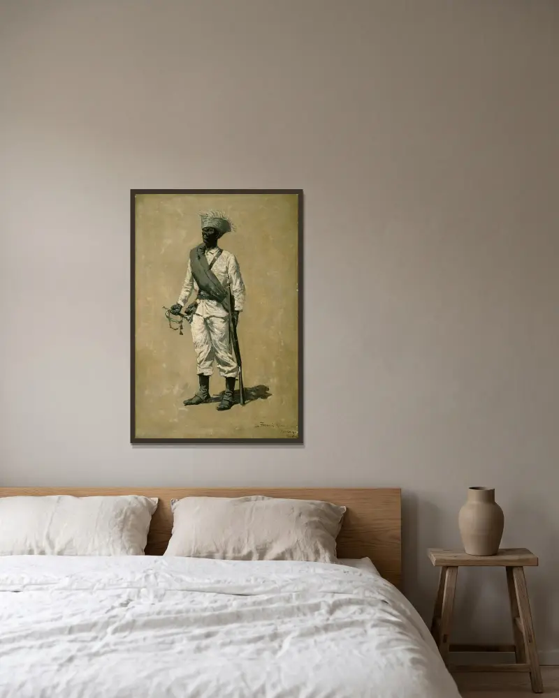One of Gomez’ Men av Frederic Remington inramad på en vägg