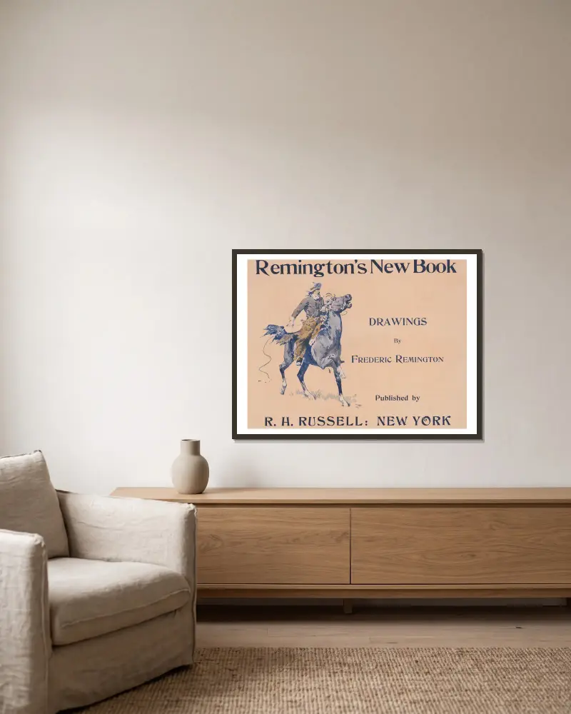 Remington’s new book, drawings by Frederic Remington av Frederic Remington inramad på en vägg