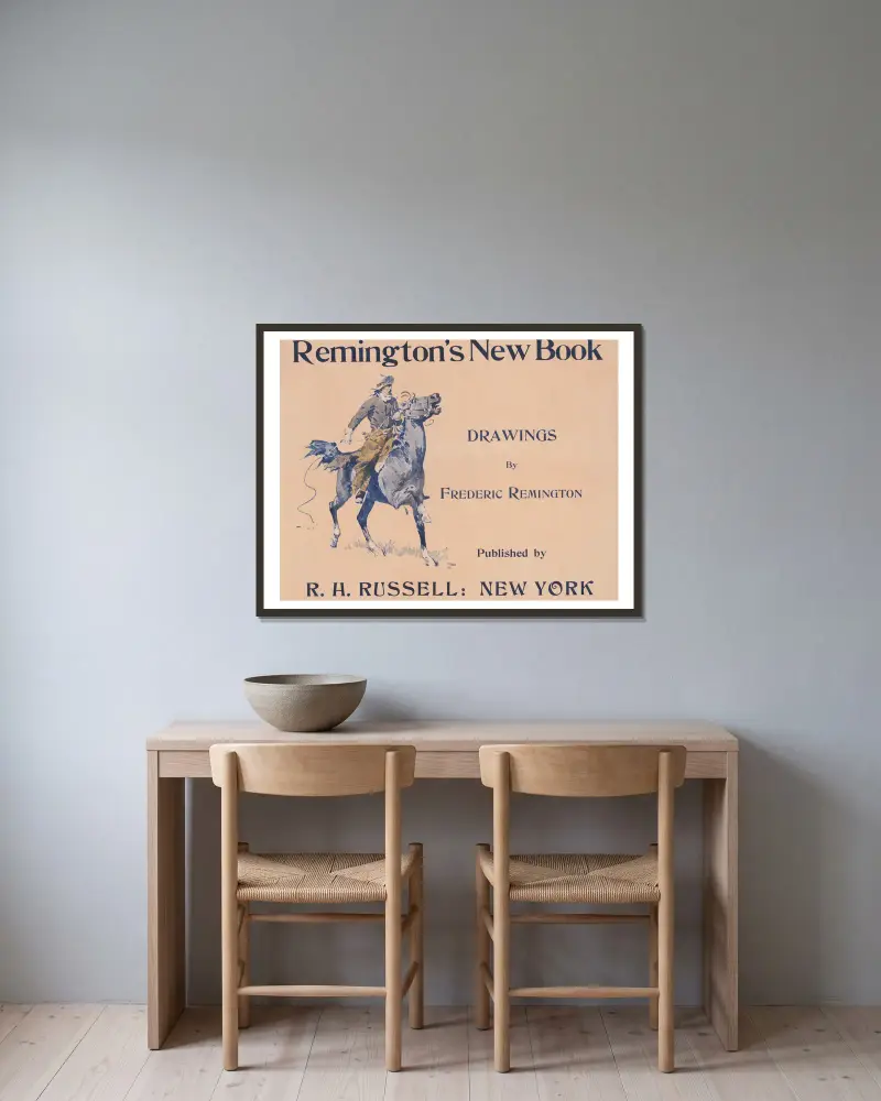 Remington’s new book, drawings by Frederic Remington av Frederic Remington inramad på en vägg