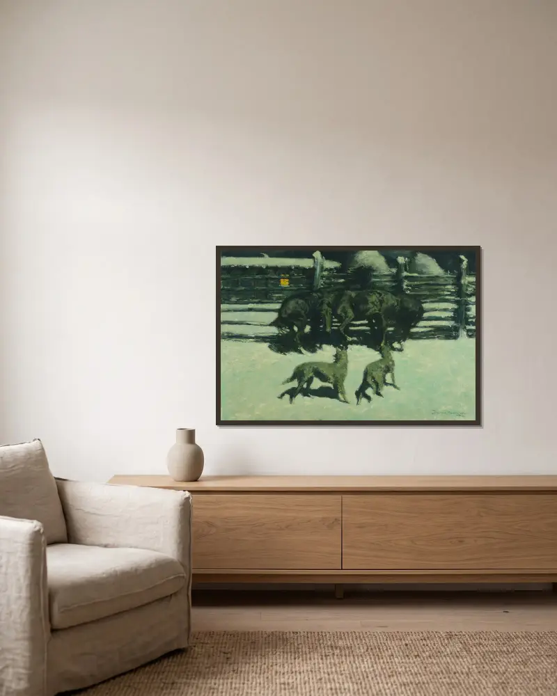 Wezwanie na pomoc, Frederic Remington w ramie na ścianie