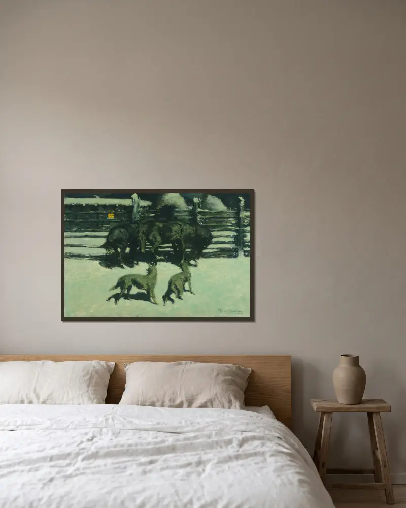 Wezwanie na pomoc, Frederic Remington w ramie na ścianie