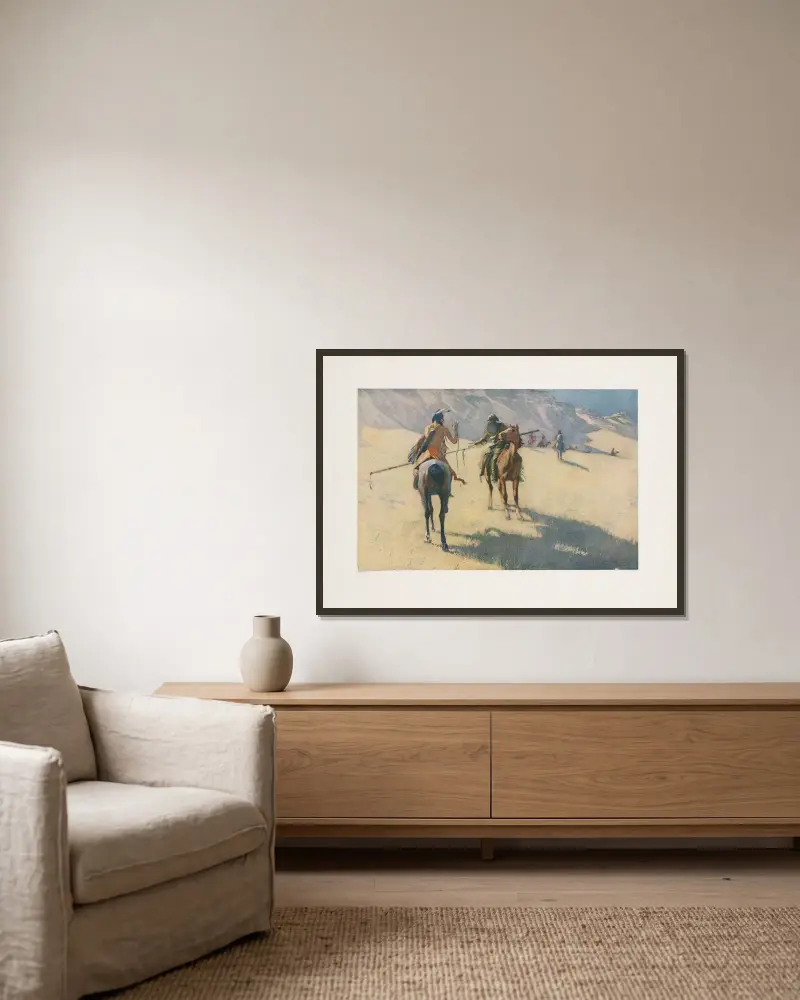 The parley av Frederic Remington inramad på en vägg