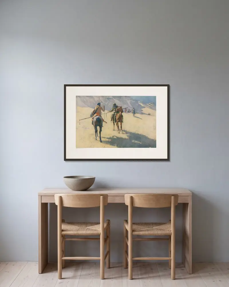 The parley av Frederic Remington inramad på en vägg