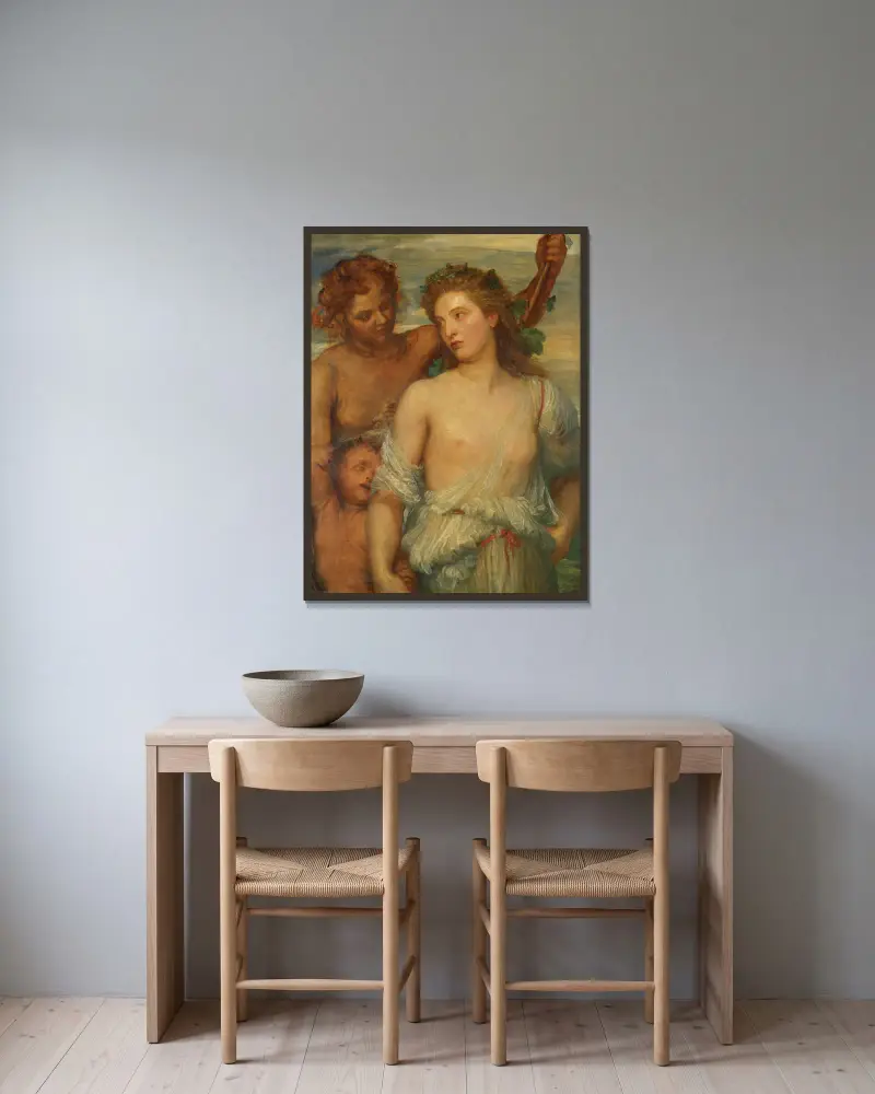 Bakchantka, George Frederic Watts v rámu na stěně