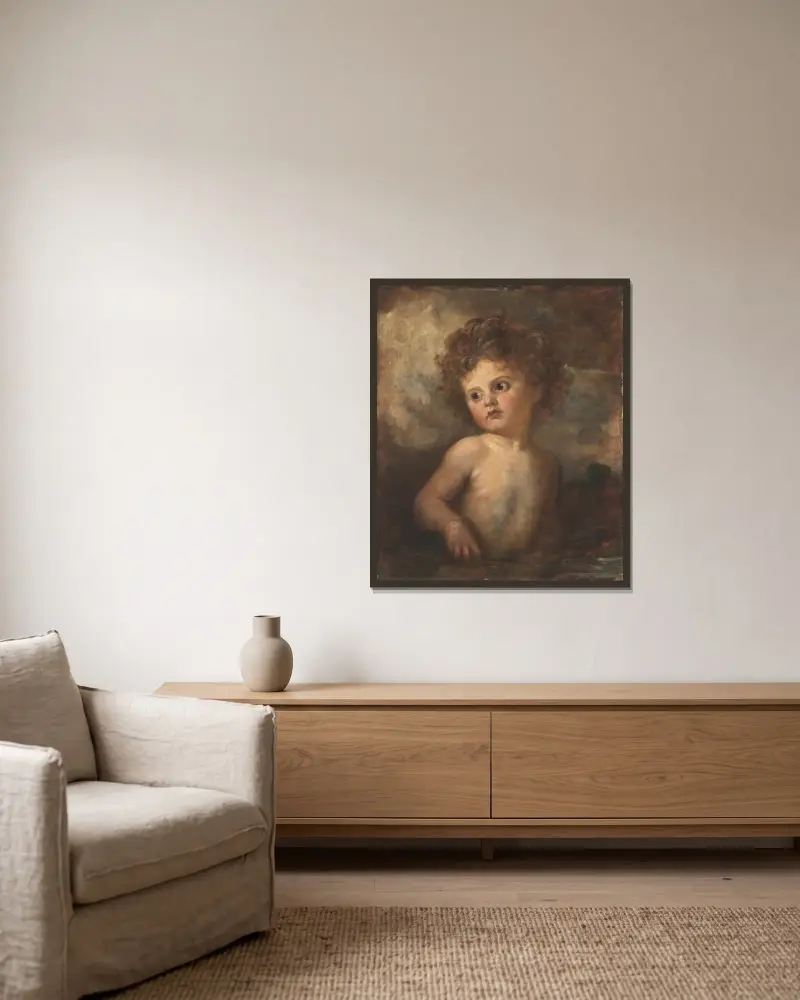 Ganymedes av George Frederic Watts inramad på en vägg