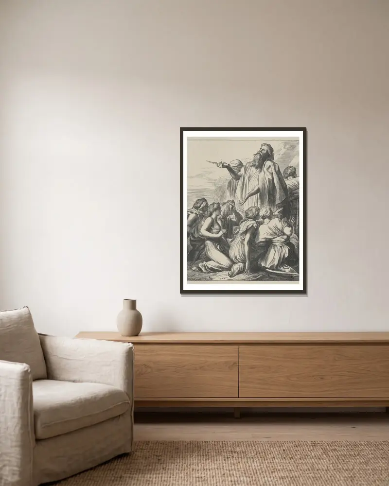 Noemova oběť, George Frederic Watts v rámu na stěně