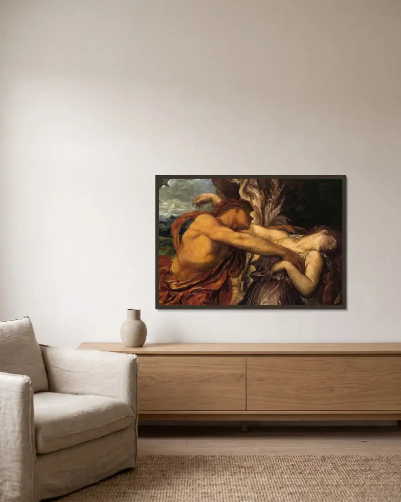 Orpheus und Eurydike von George Frederic Watts gerahmt an einer Wand