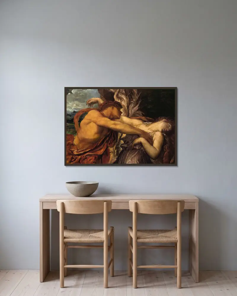 Orpheus und Eurydike von George Frederic Watts gerahmt an einer Wand