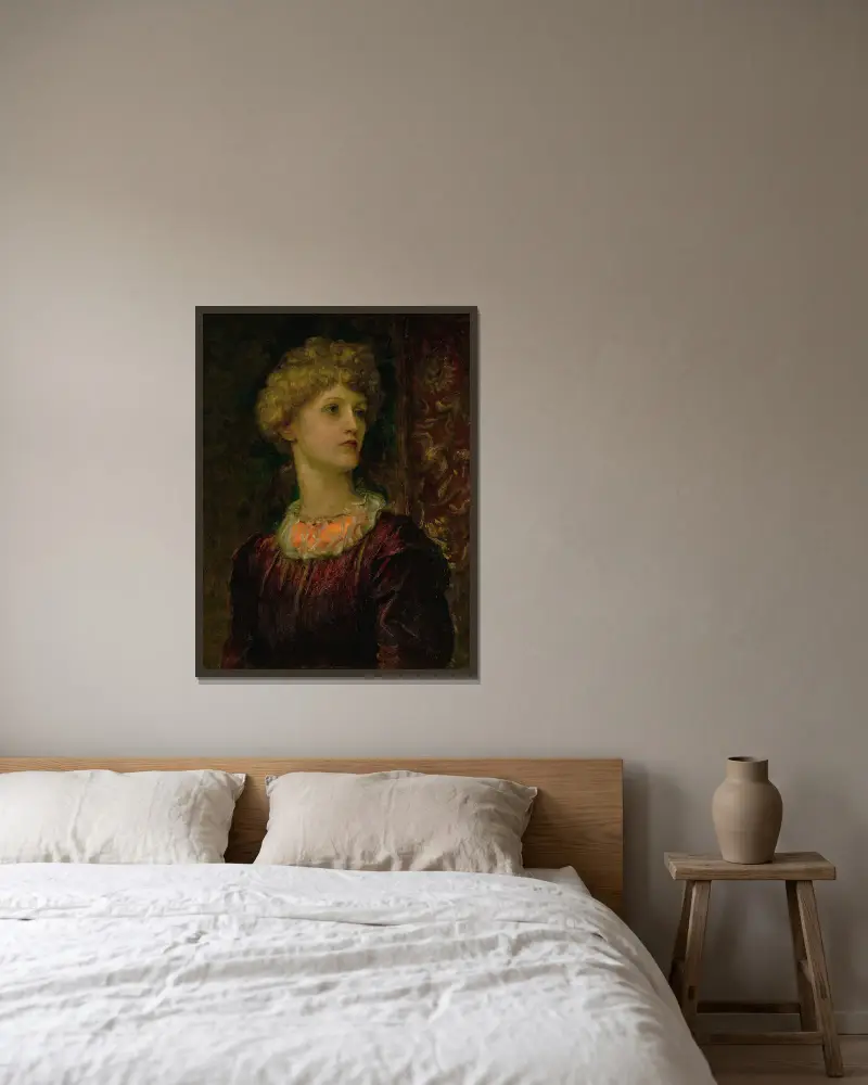 Porträtt av Dorothy Dene av George Frederic Watts inramad på en vägg